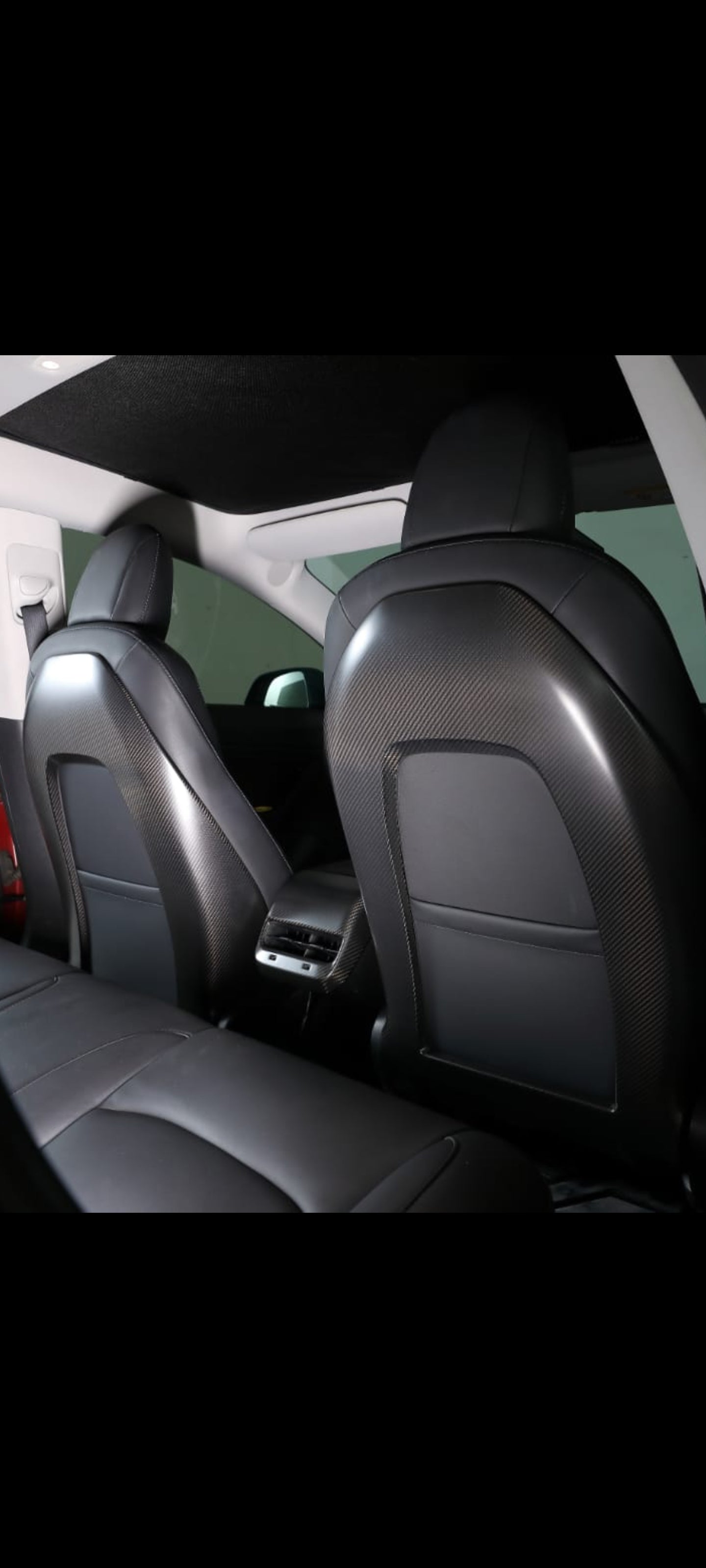 carbon fiber seat back for Tesla Model 3/Y  seat back protection patch 2pcs/set